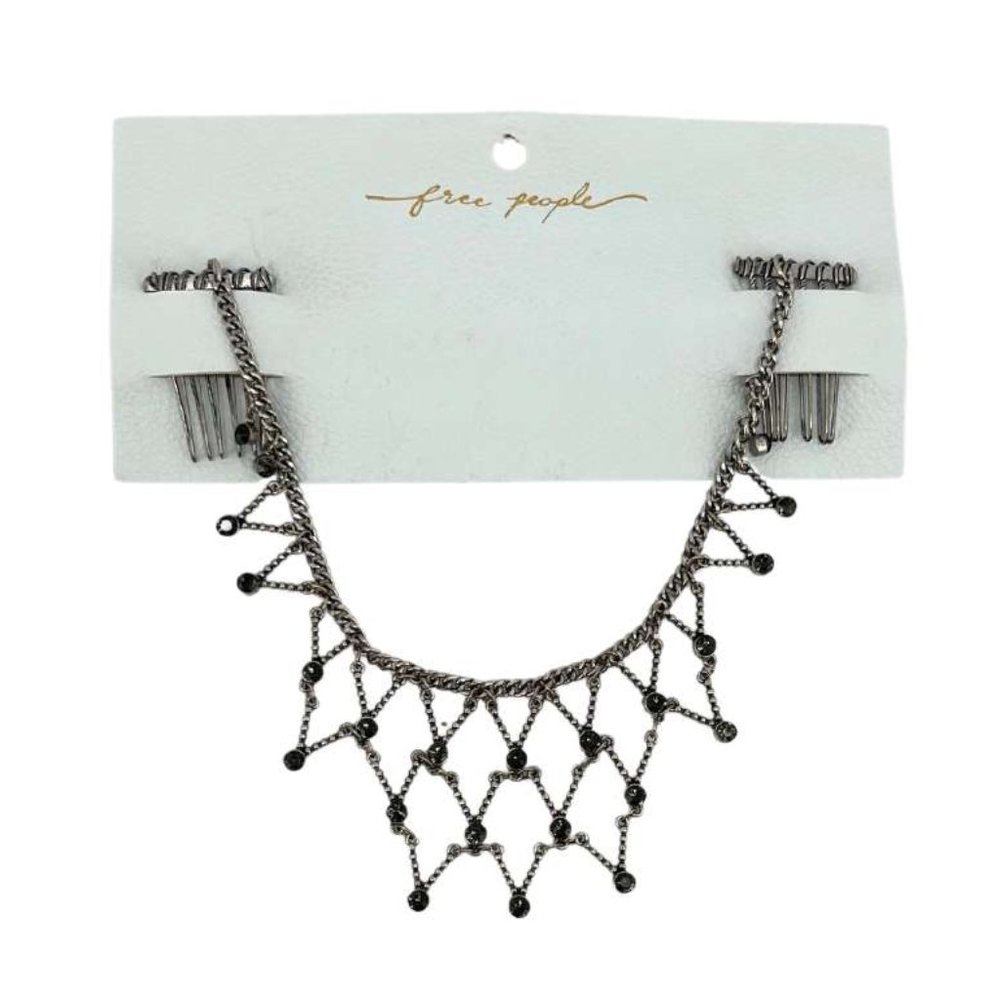 Free People | Women's Rhinestone Headpiece | Sliver & Green | OS